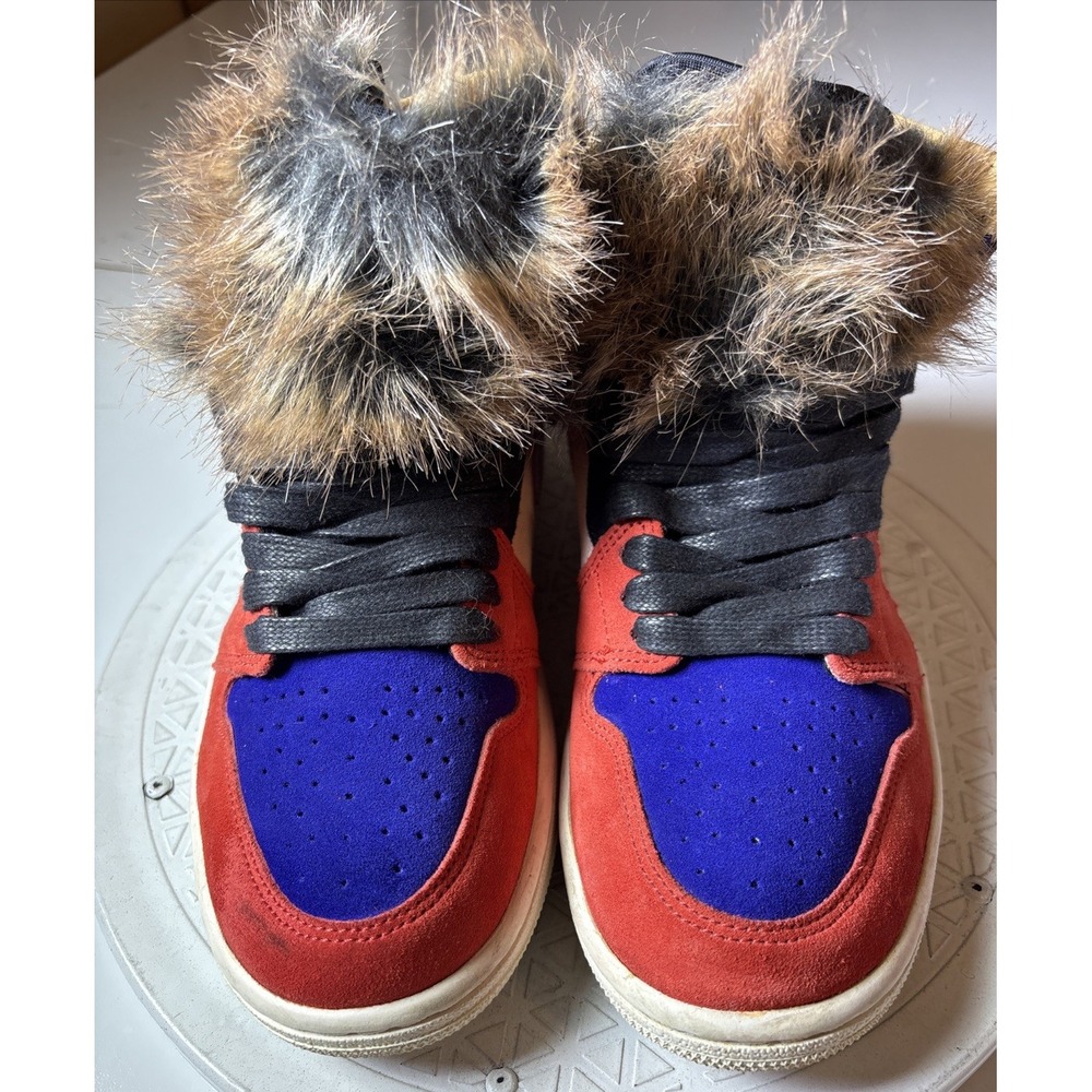 Nike Air Jordan 1 Retro W.5 Multicolor Suede Faux Fur BV2613-600 Mens 7.5